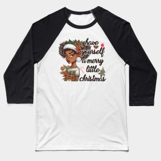 Melanin Christmas Baseball T-Shirt